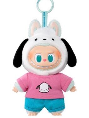 Cute Plush Keychain Doll in Pink & Teal